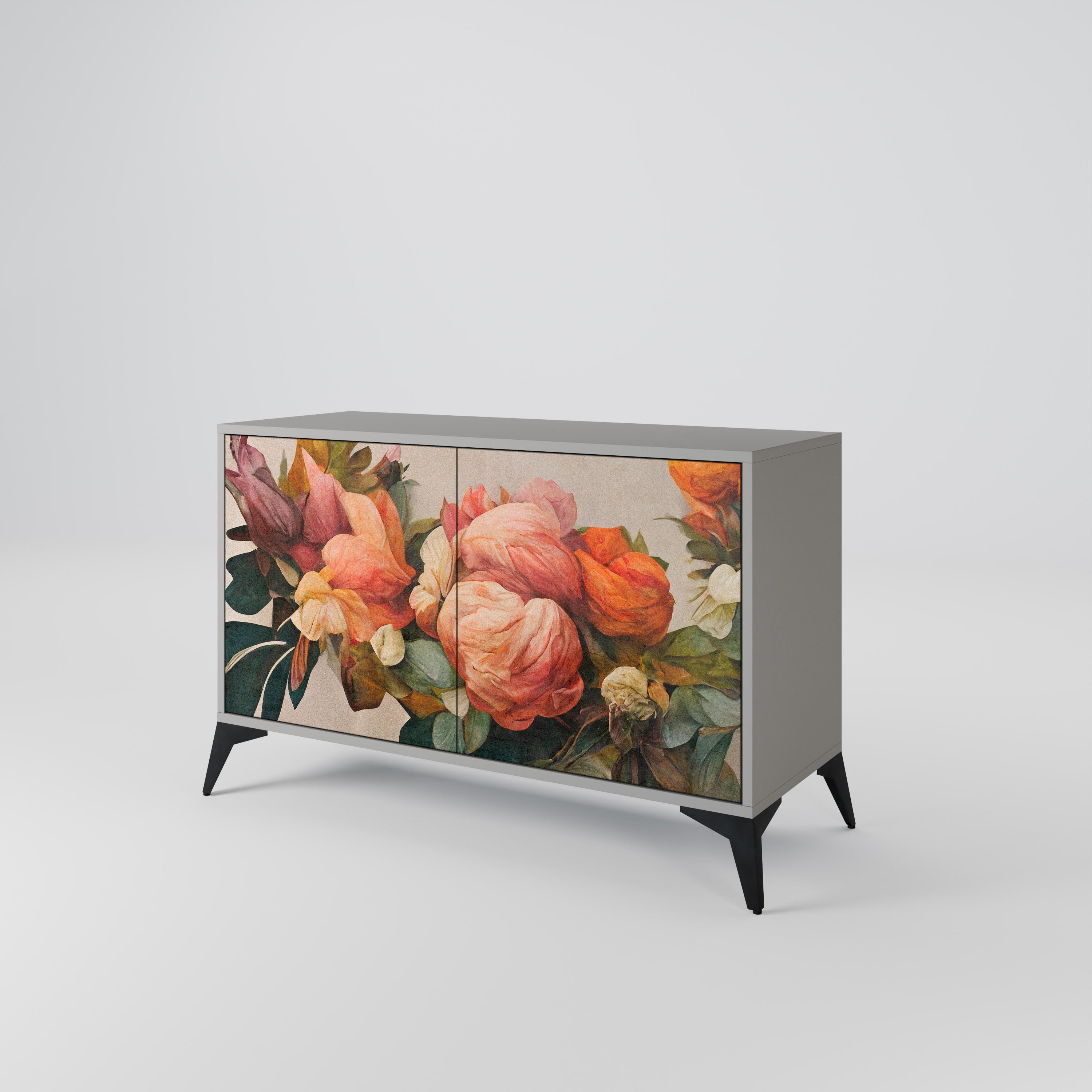 Aparador de 2 puertas STYLISH BEAUTY en acabado gris