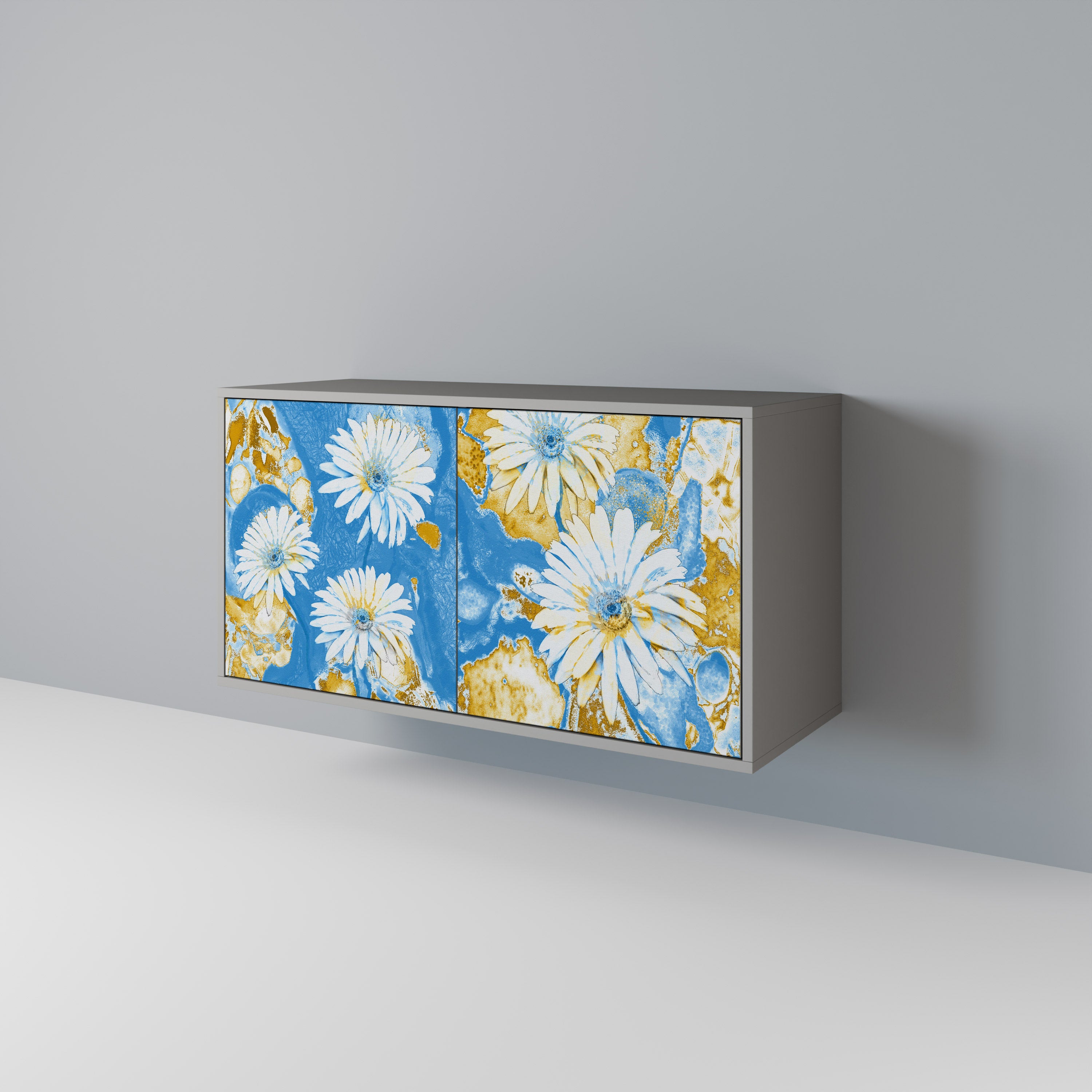 Aparador DAISY LUXE de 2 puertas en acabado gris