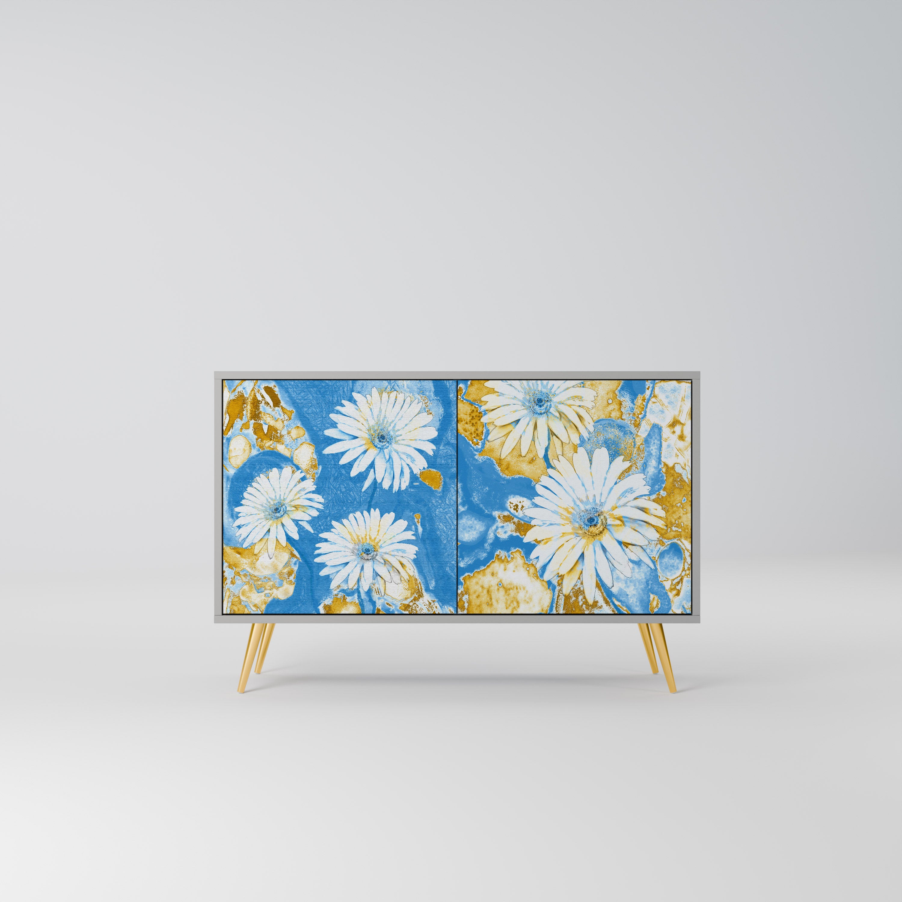 Aparador DAISY LUXE de 2 puertas en acabado gris