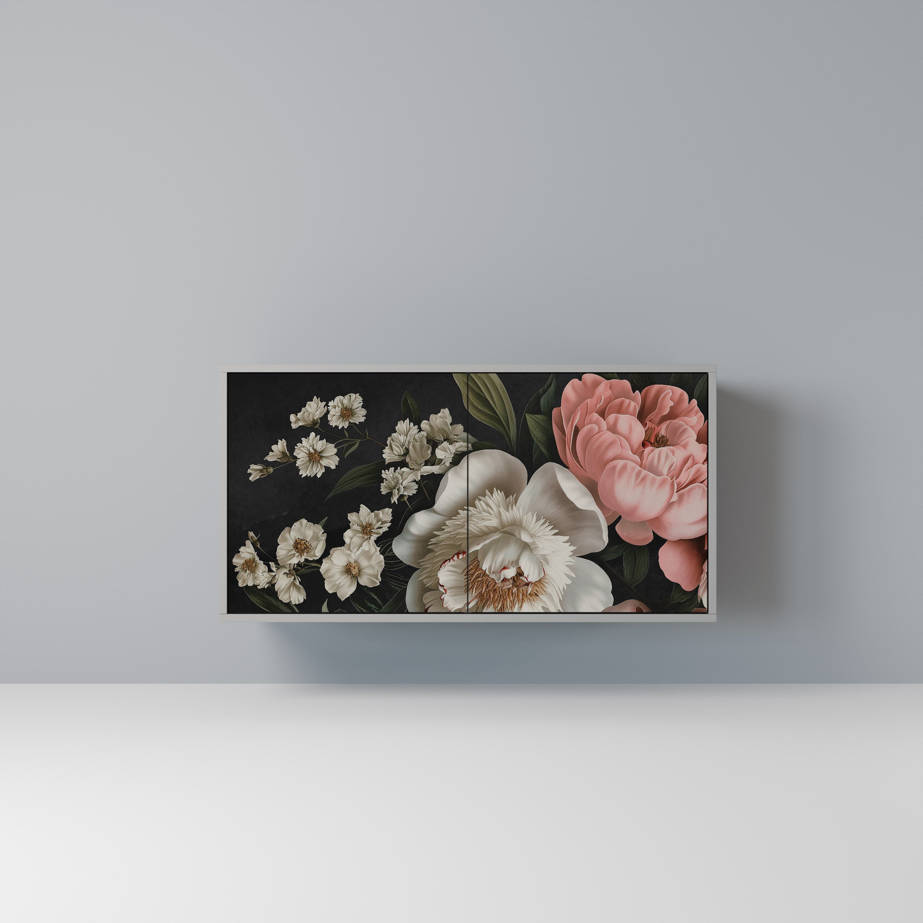 Aparador de 2 puertas LUSH ELEGANCE en acabado gris