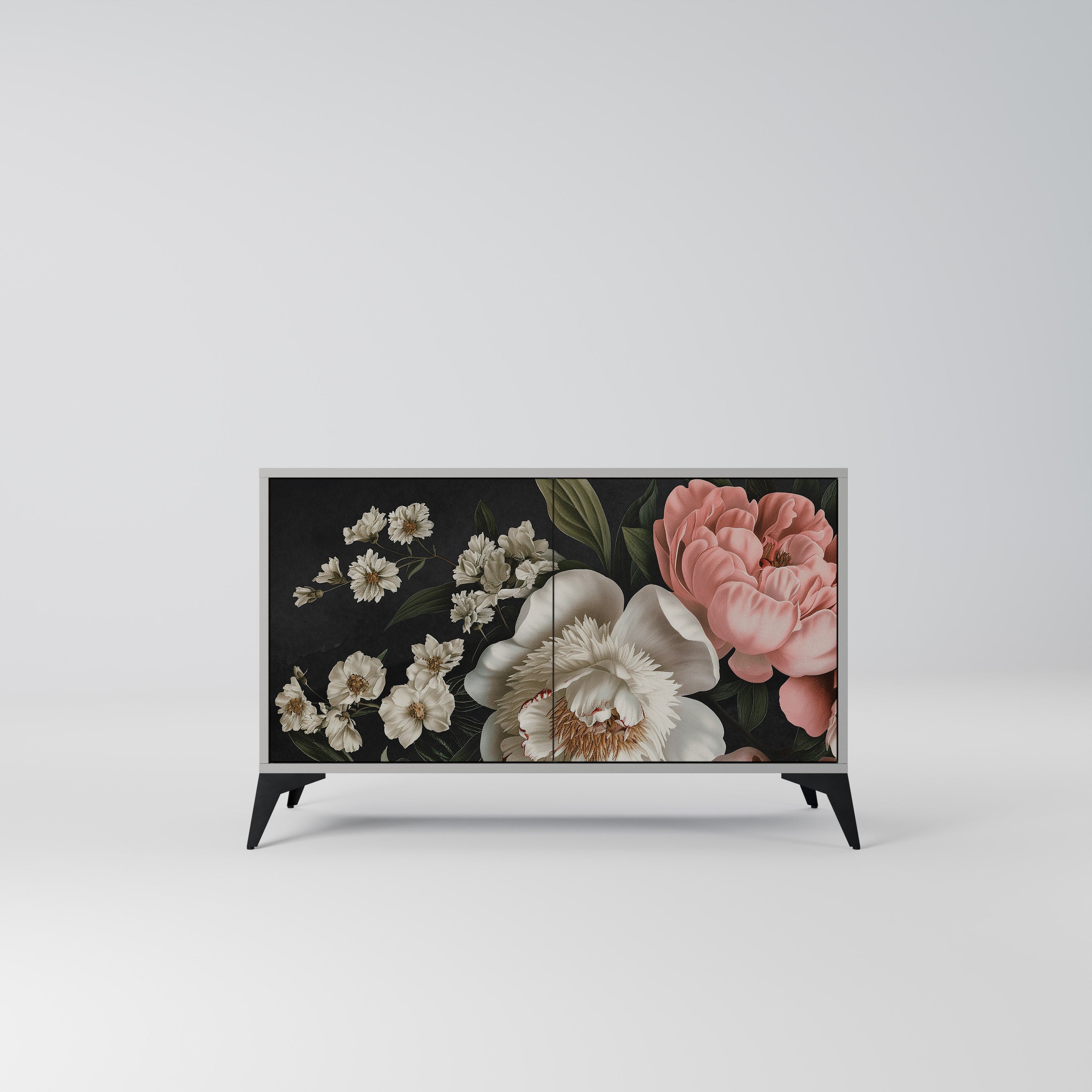 Aparador de 2 puertas LUSH ELEGANCE en acabado gris