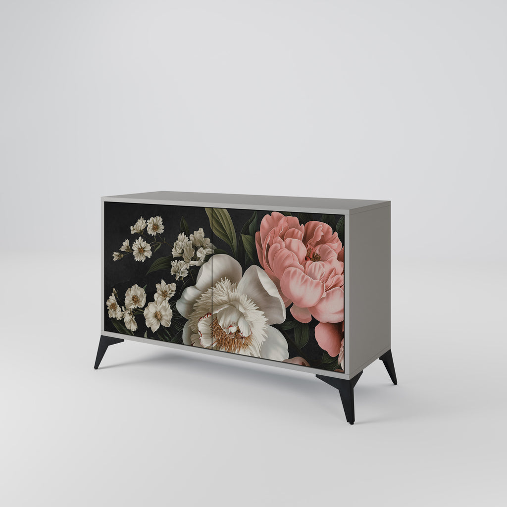 Aparador de 2 puertas LUSH ELEGANCE en acabado gris