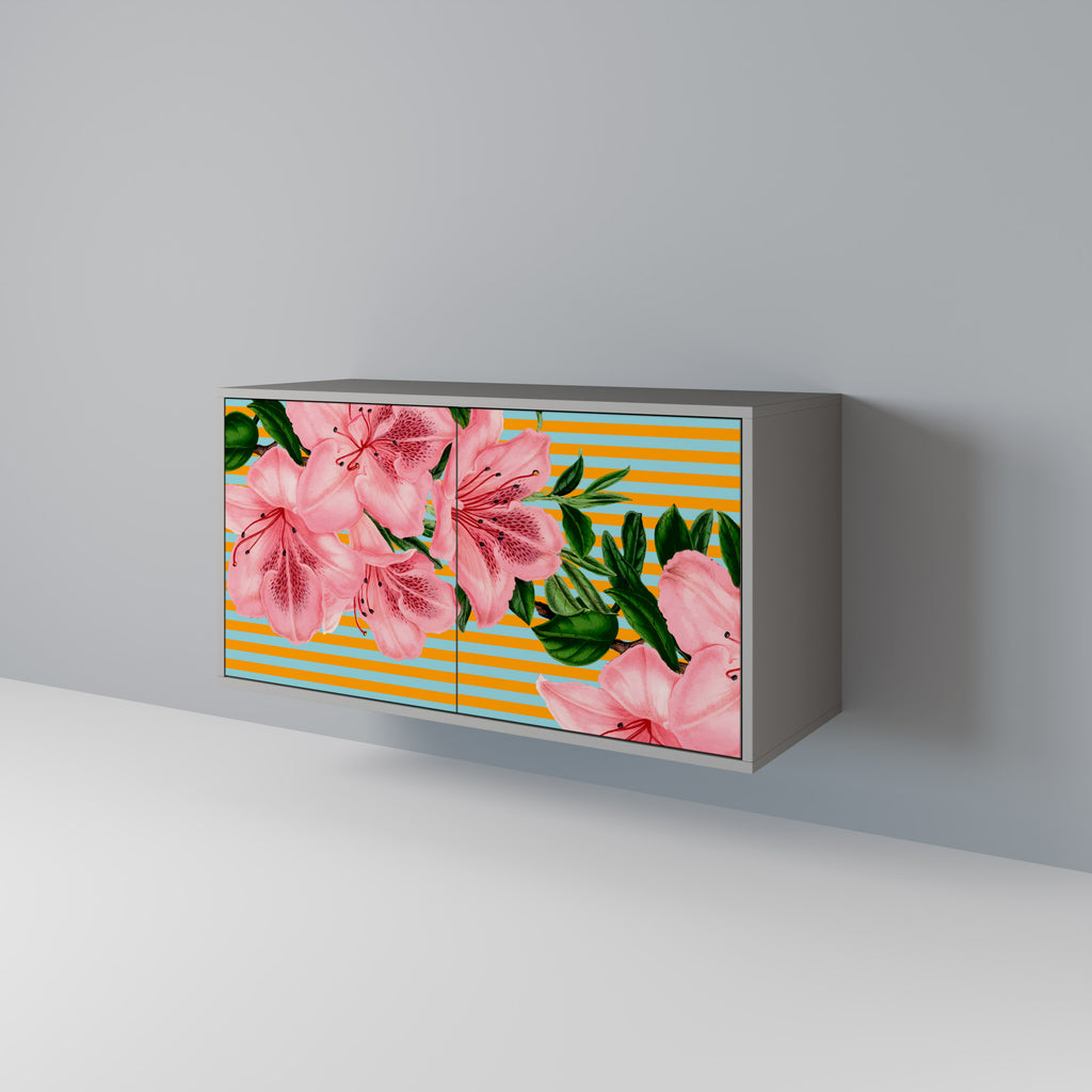 Aparador de 2 puertas FRAGILE BEAUTY en acabado gris