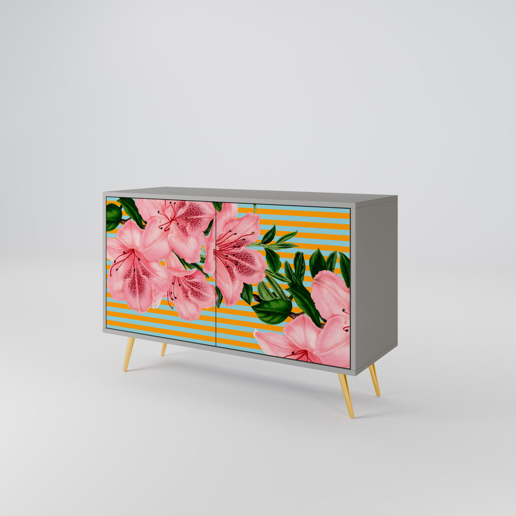 Aparador de 2 puertas FRAGILE BEAUTY en acabado gris