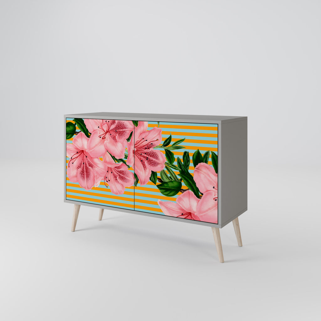 Aparador de 2 puertas FRAGILE BEAUTY en acabado gris