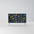 FLOWERS ON NAVY BLUE 2-Door Sideboard