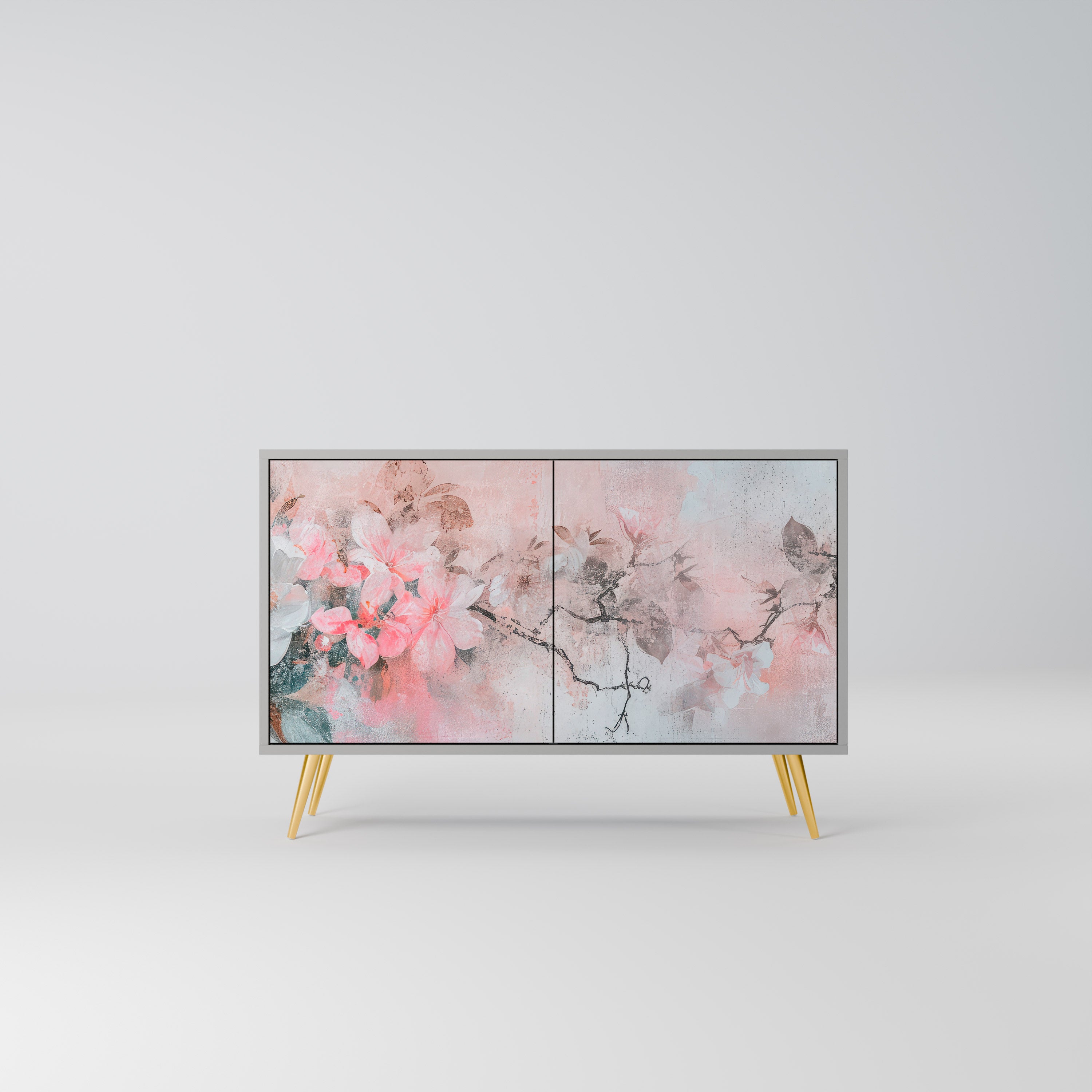 Aparador de 2 puertas CHERRY BLOSSOM en acabado gris