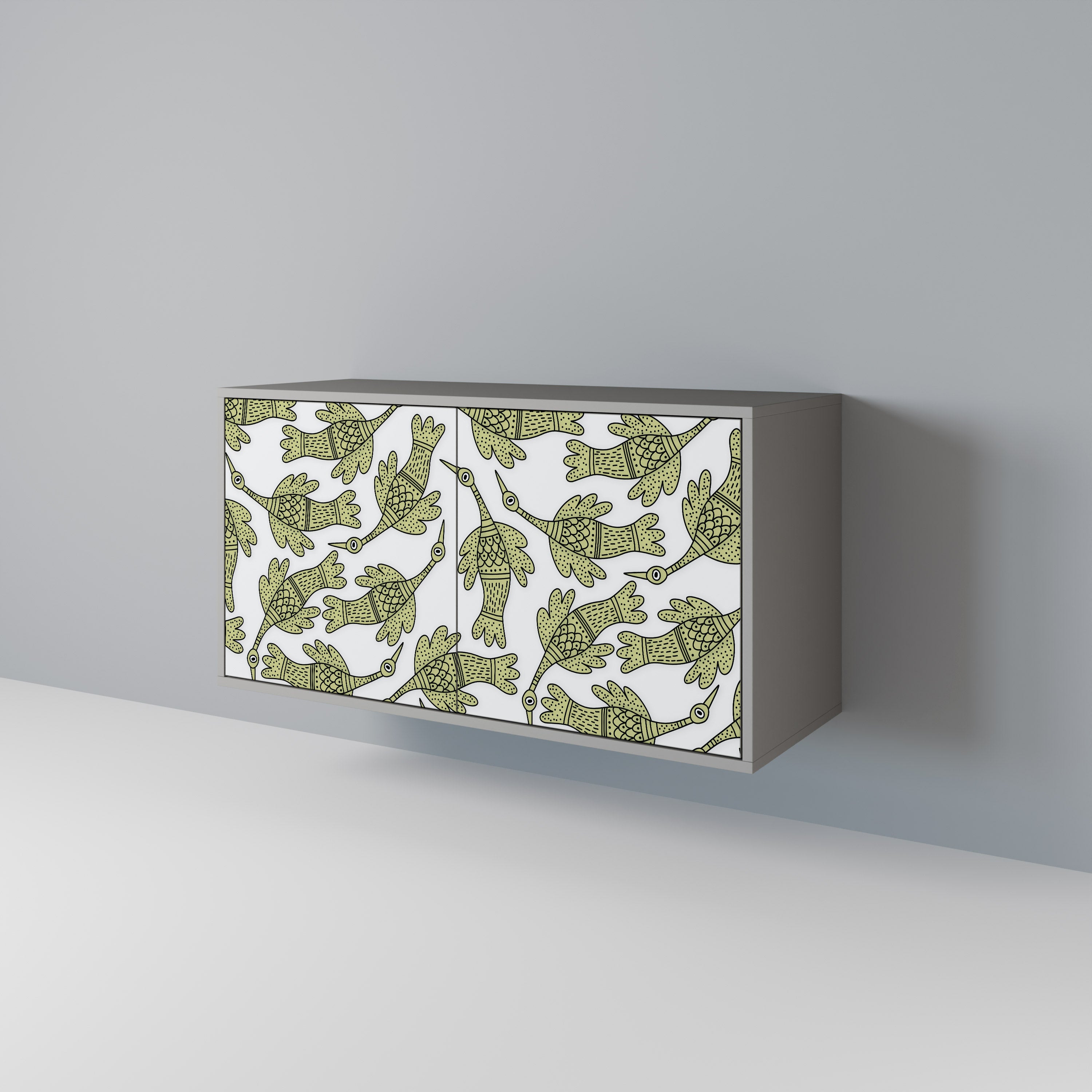 Aparador SEEDLING SONGBIRD de 2 puertas en acabado gris