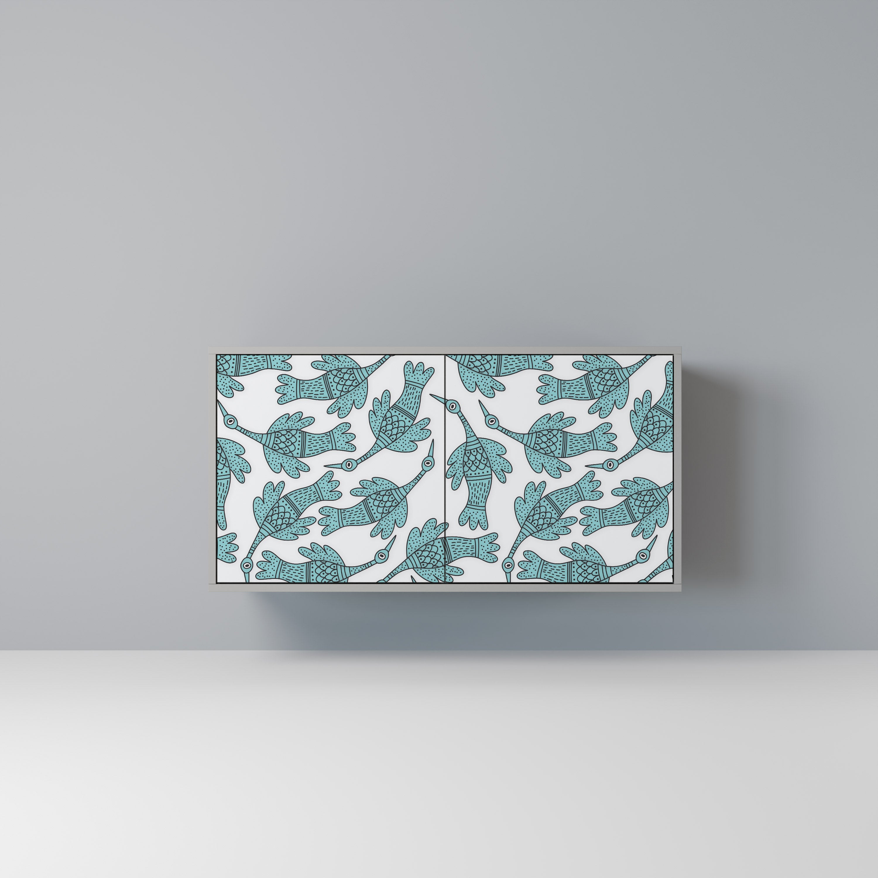 Aparador de 2 puertas WATERSPOUT SONGIBIRD en acabado gris