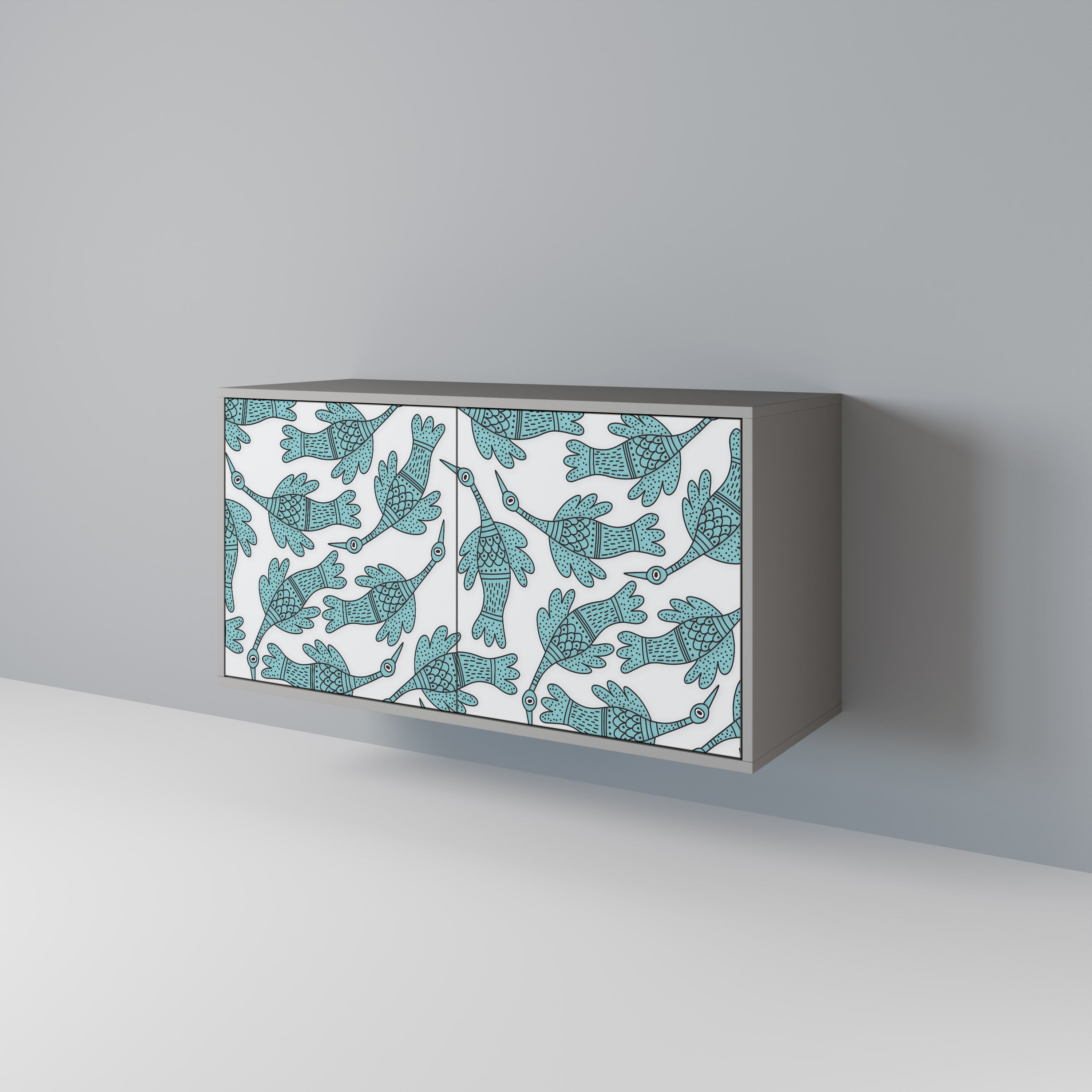 Aparador de 2 puertas WATERSPOUT SONGIBIRD en acabado gris