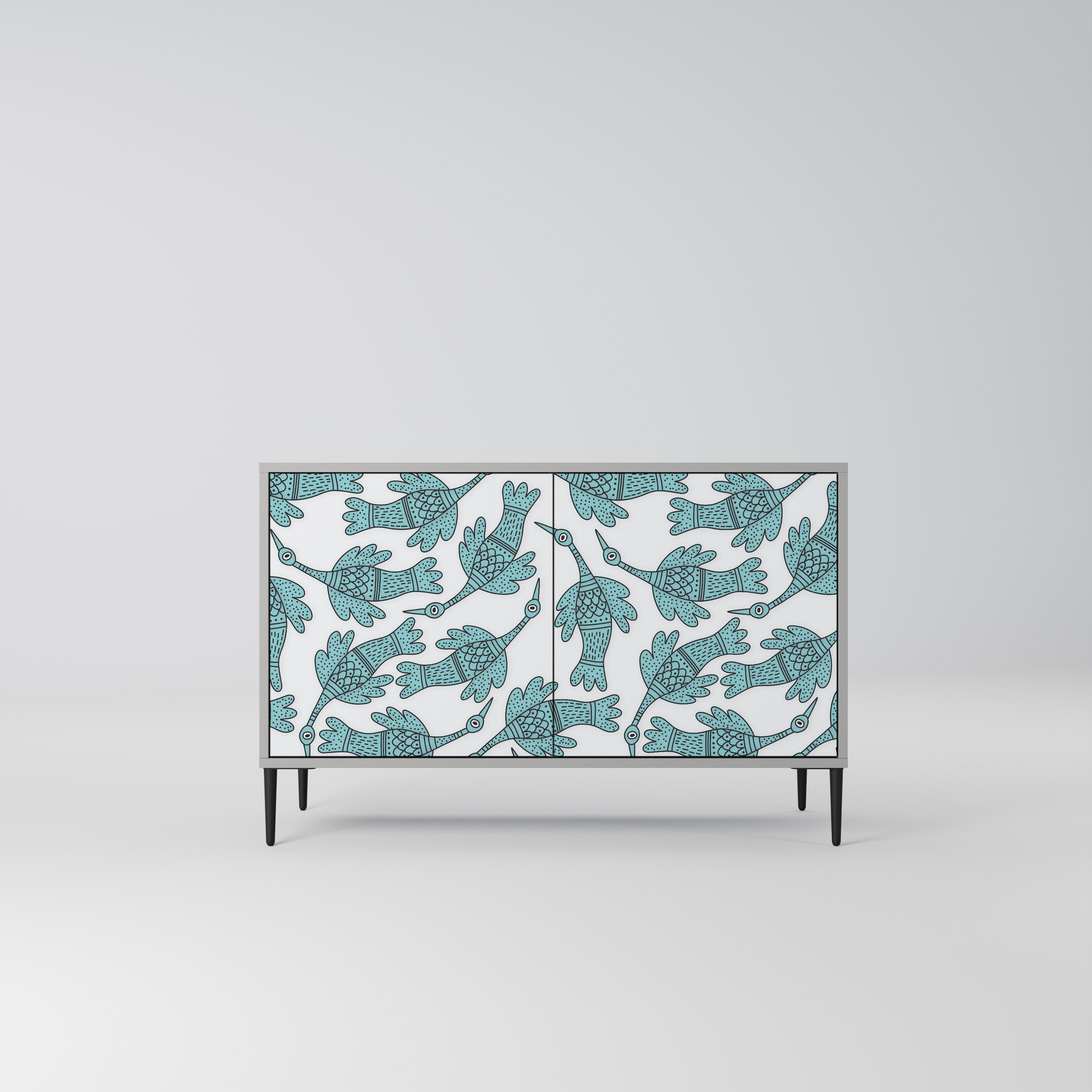 Aparador de 2 puertas WATERSPOUT SONGIBIRD en acabado gris