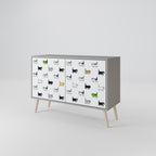 CATS COMPILATION Aparador de 2 Puertas en Acabado Gris