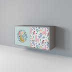 COLORFUL ALPACAS Aparador de 2 Puertas en Acabado Gris