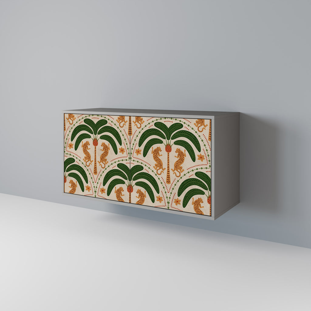 Aparador de 2 puertas DANCING PREDATORS en acabado gris