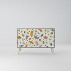 COLORFUL INSECTS 2-Door Sideboard in Grey Finish