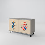 MYTHOLOGICAL CREATURES 2-Door Sideboard in Grey Finish