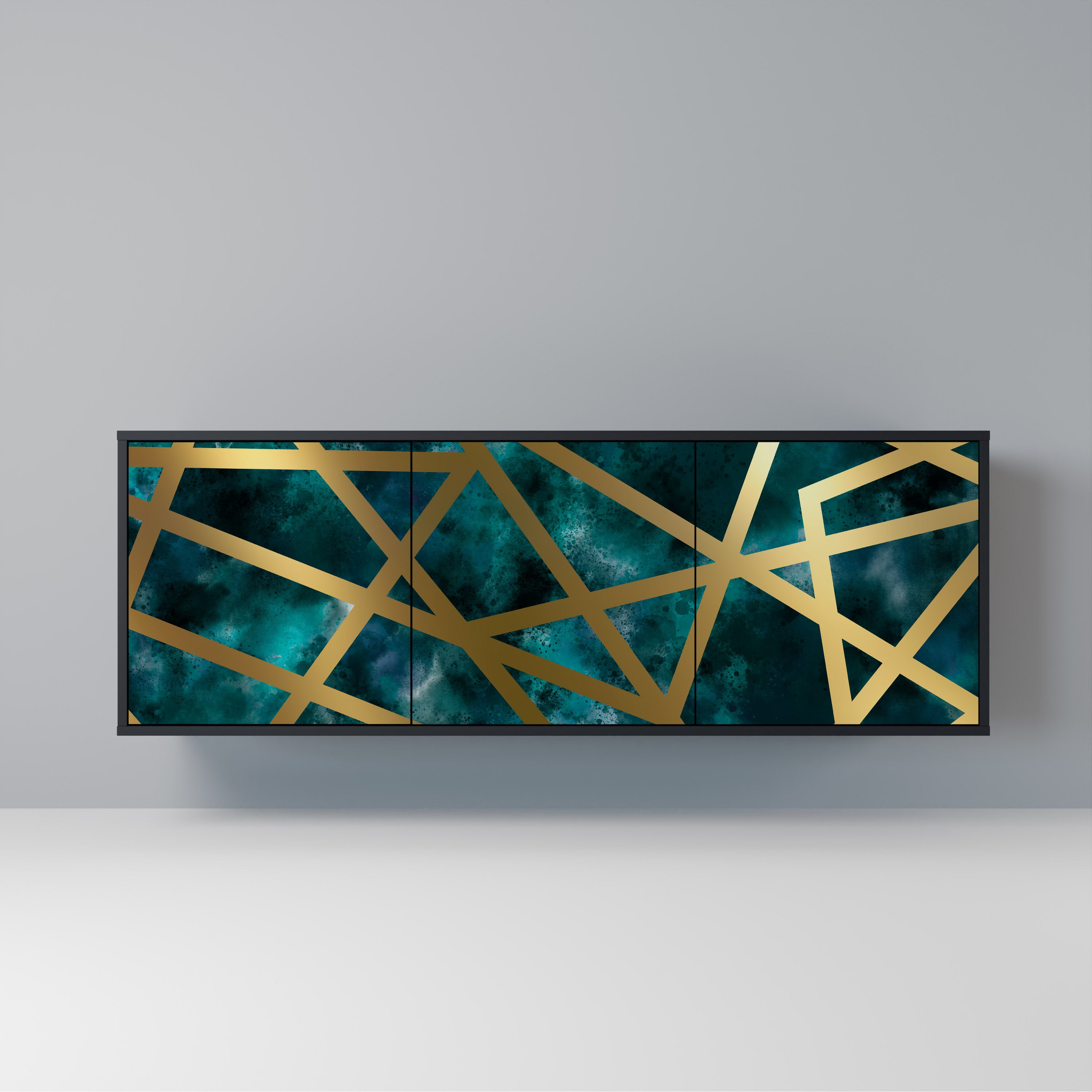THE LABYRINTH OF GOLD 3-Door Sideboard in Black Finish