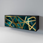 THE LABYRINTH OF GOLD Aparador de 3 Puertas en Acabado Negro