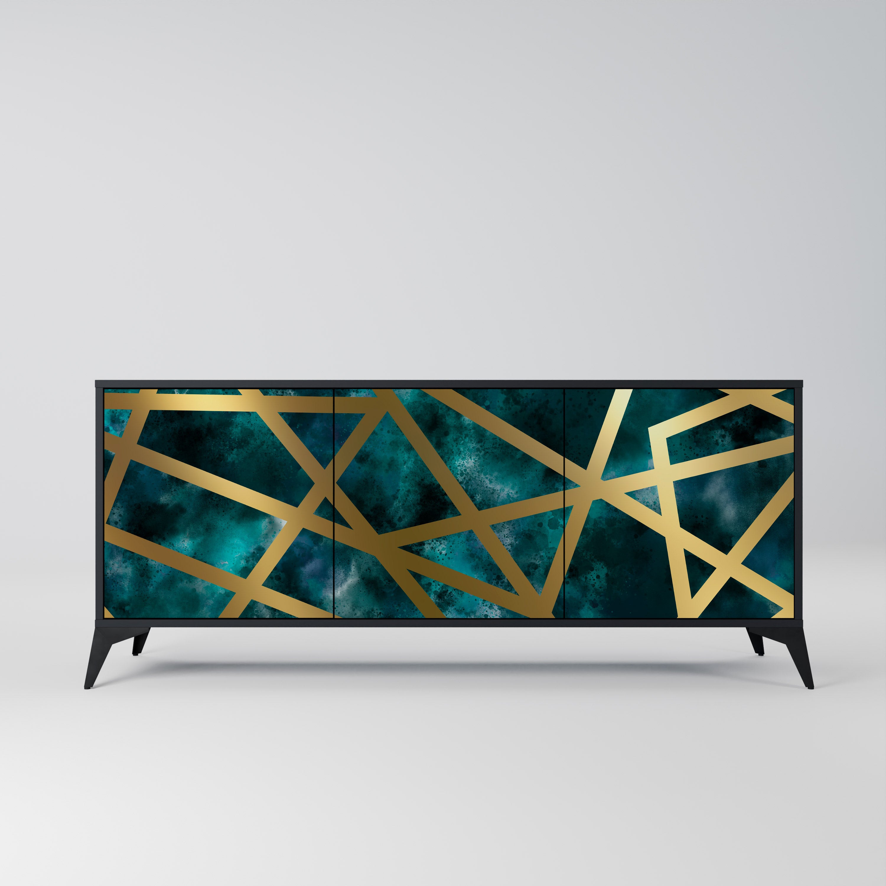 THE LABYRINTH OF GOLD 3-Door Sideboard in Black Finish