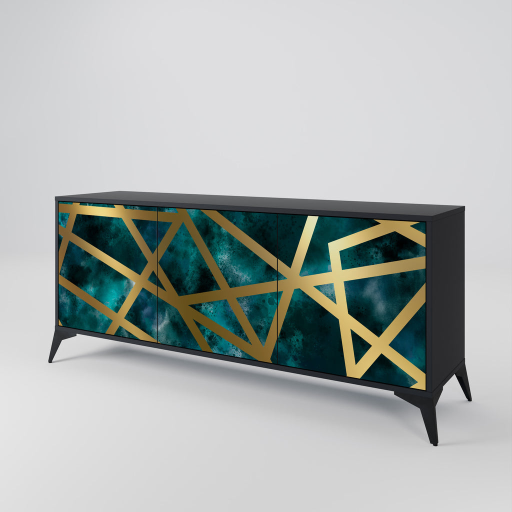 THE LABYRINTH OF GOLD 3-Door Sideboard in Black Finish