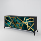 THE LABYRINTH OF GOLD Aparador de 3 Puertas en Acabado Negro