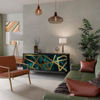 THE LABYRINTH OF GOLD Aparador de 3 Puertas en Acabado Negro