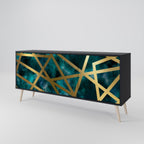 THE LABYRINTH OF GOLD Aparador de 3 Puertas en Acabado Negro