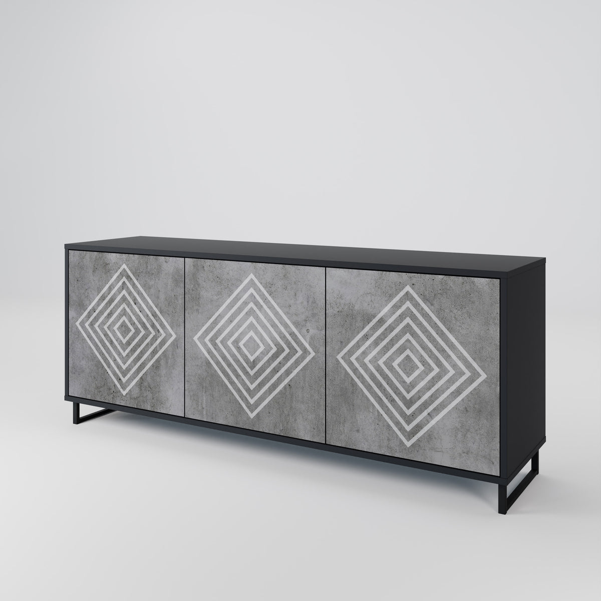 POLYGONAL ARTISTRY Aparador de 3 Puertas