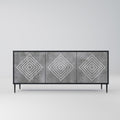 POLYGONAL ARTISTRY 3-Door Sideboard in Black Finish