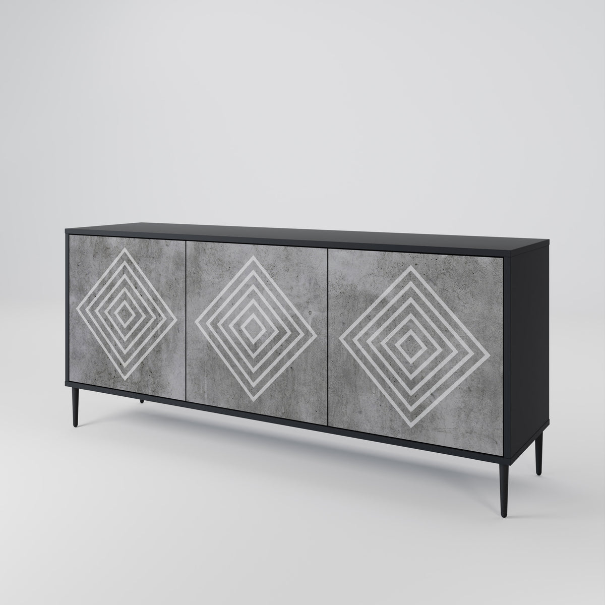 POLYGONAL ARTISTRY Aparador de 3 Puertas