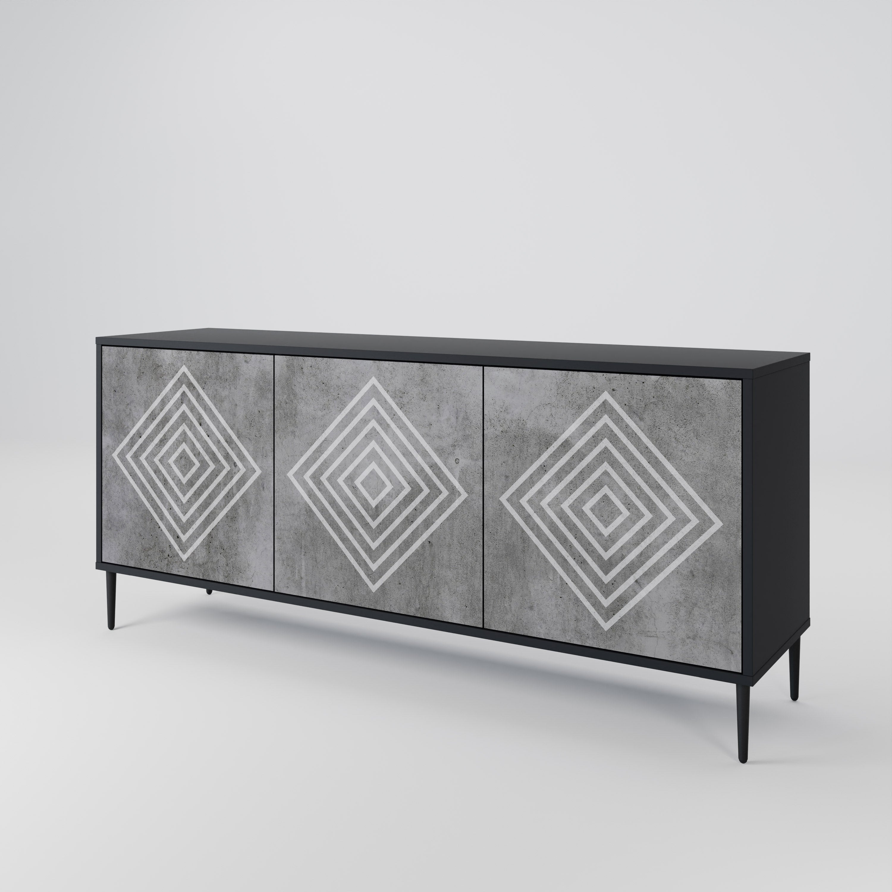POLYGONAL ARTISTRY 3-Door Sideboard