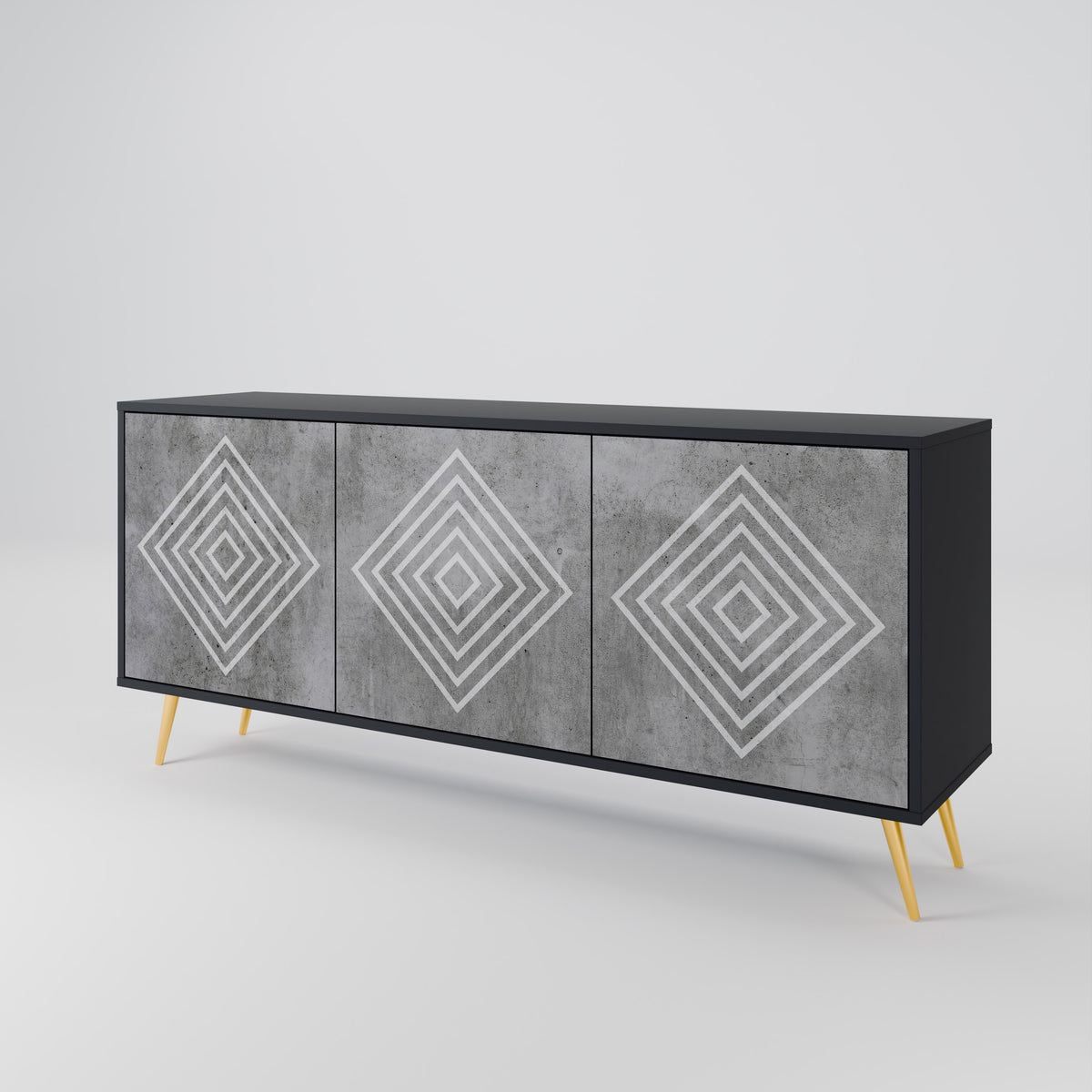 POLYGONAL ARTISTRY Aparador de 3 Puertas