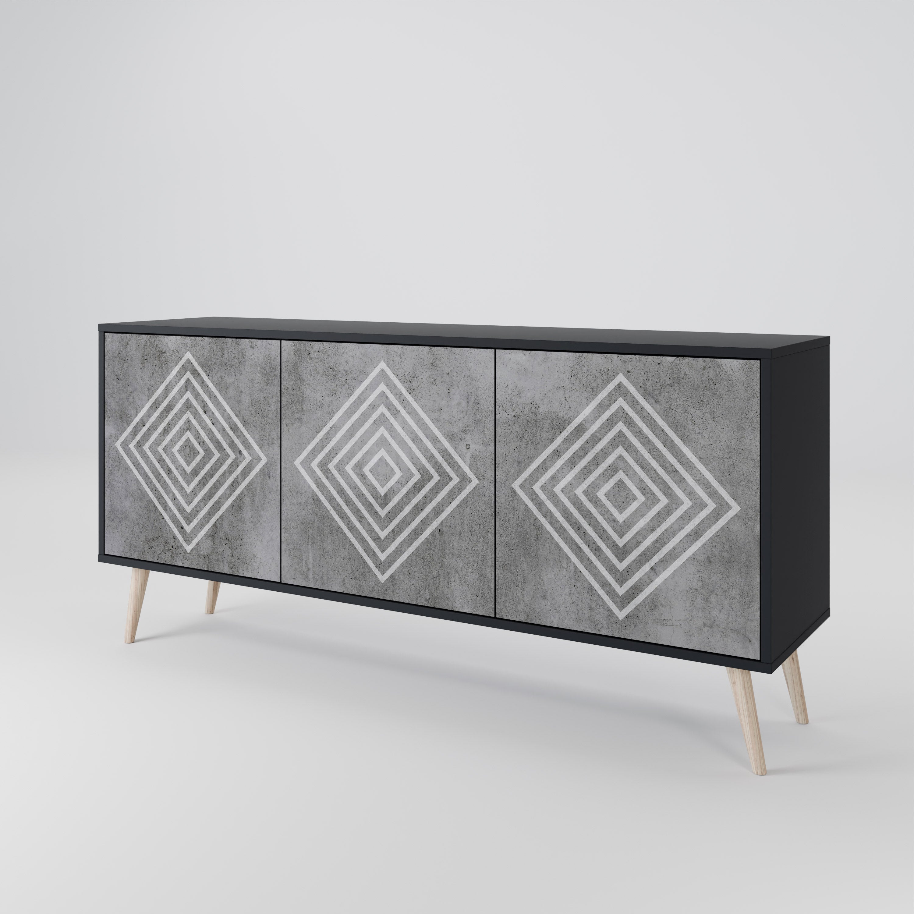 POLYGONAL ARTISTRY 3-Door Sideboard