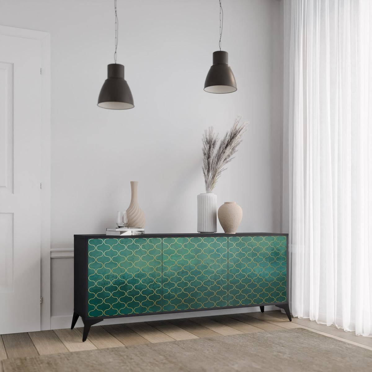 TESSELATED GREENERY Aparador de 3 Puertas