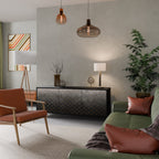 TESSELATED GRAYISH Aparador de 3 Puertas en Acabado Negro