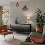 TESSELATED GRAYISH Aparador de 3 Puertas en Acabado Negro