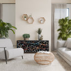 POLYGON VERVE Aparador de 3 Puertas en Acabado Negro