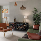 POLYGON VERVE Aparador de 3 Puertas en Acabado Negro