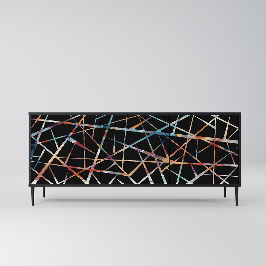 POLYGON VERVE 3-Door Sideboard in Black Finish
