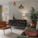 POLYGON VERVE Aparador de 3 Puertas en Acabado Negro