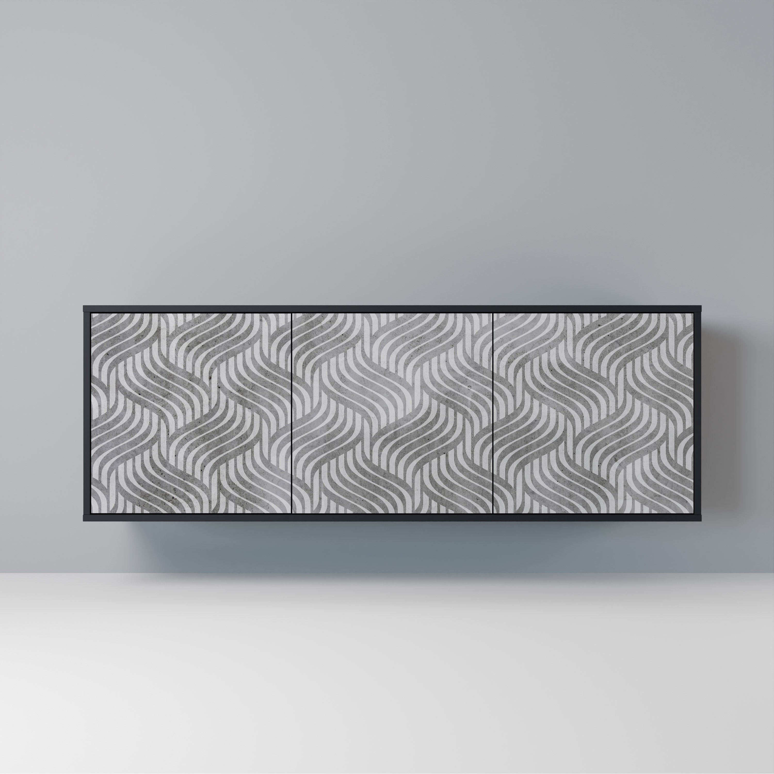 CONCRETE MOVEMENT 3-Door Sideboard in Black Finish