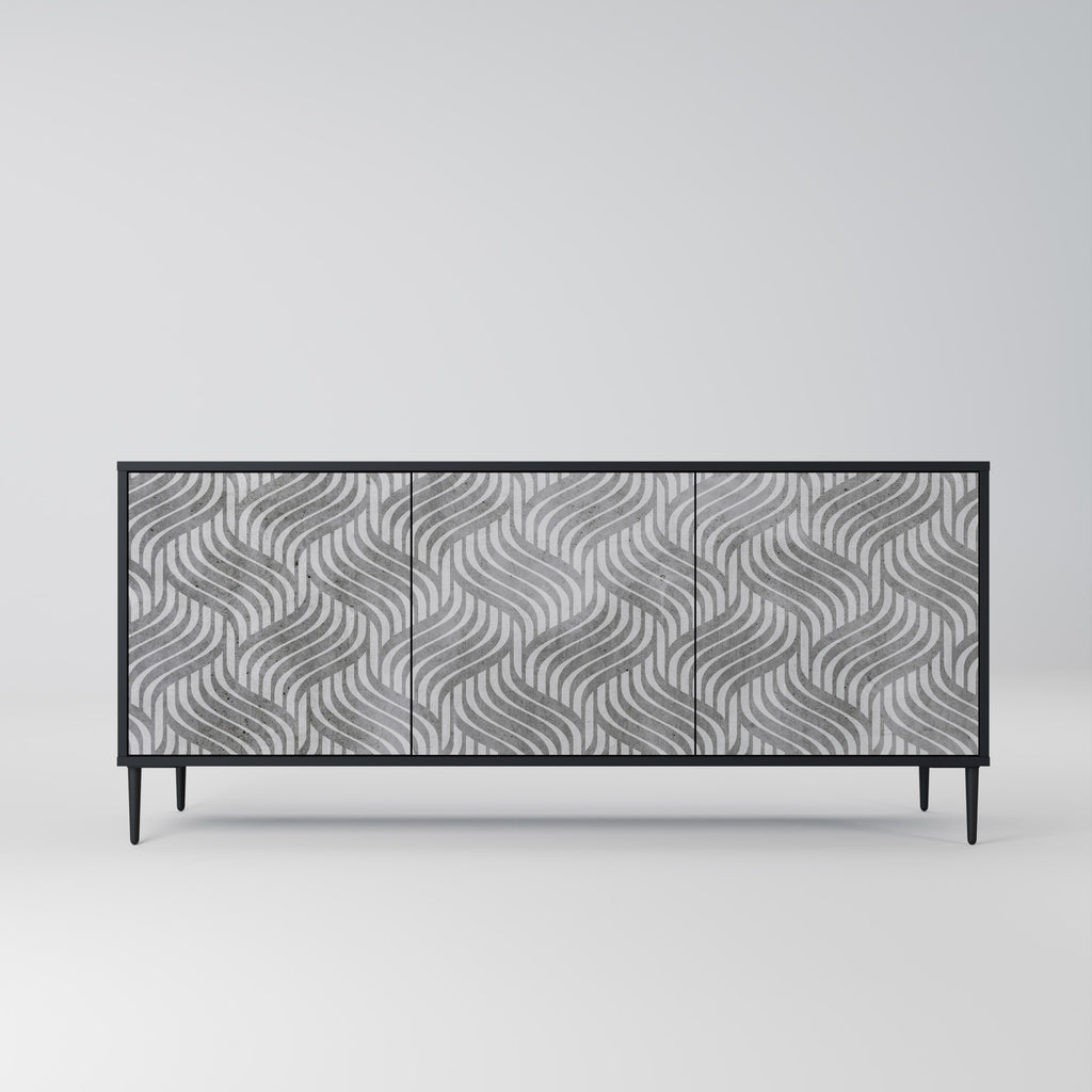 CONCRETE MOVEMENT 3-Door Sideboard in Black Finish