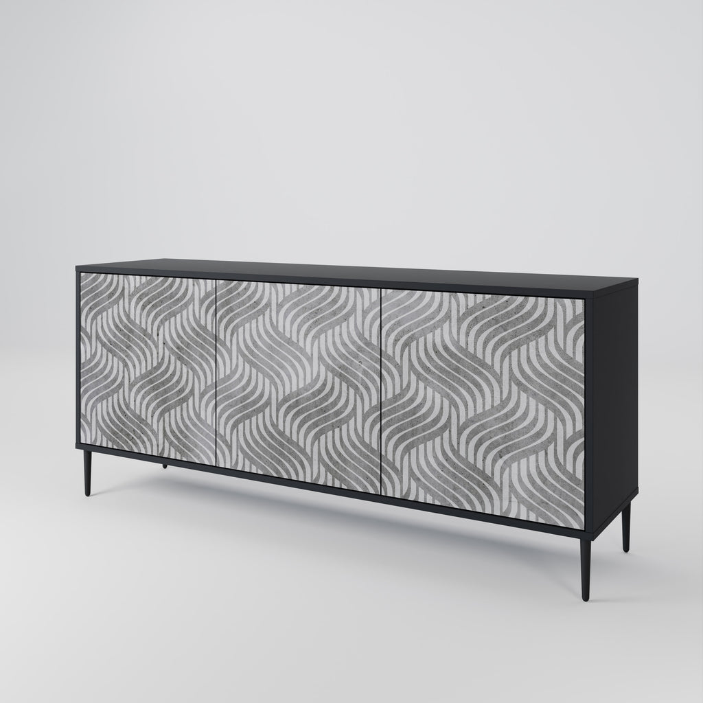 CONCRETE MOVEMENT 3-Door Sideboard in Black Finish