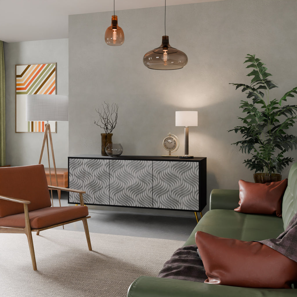 CONCRETE MOVEMENT 3-Door Sideboard in Black Finish