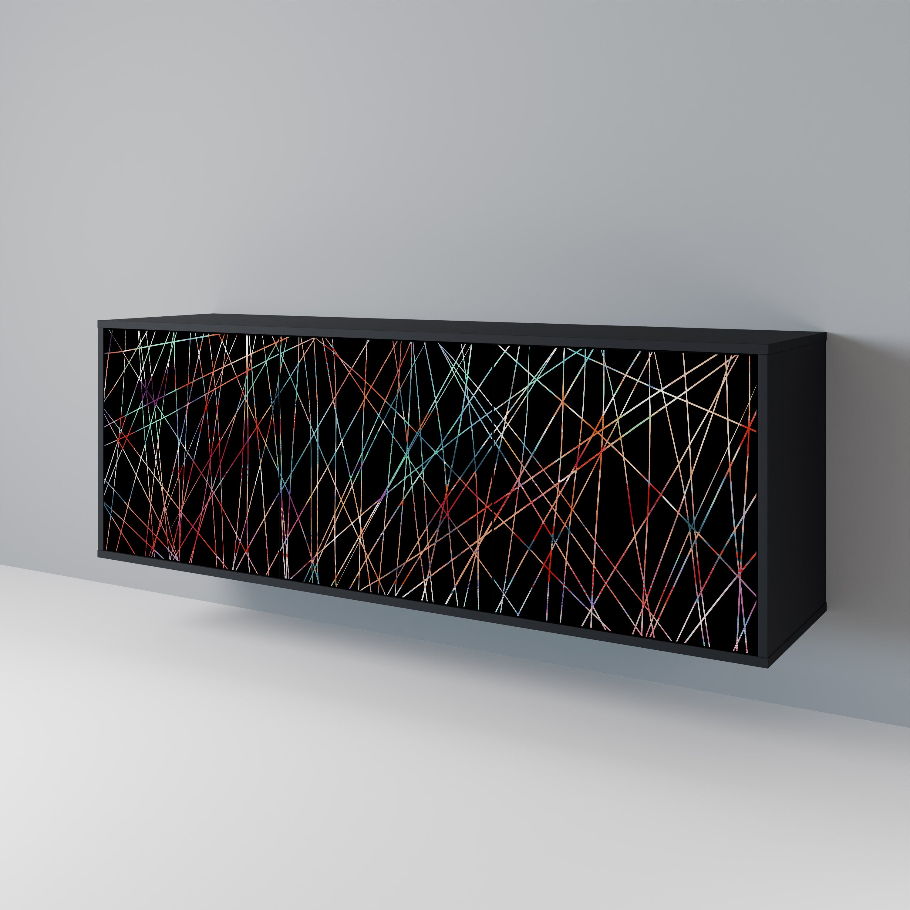 LUMINOUS SNARE 3-Door Sideboard in Black Finish