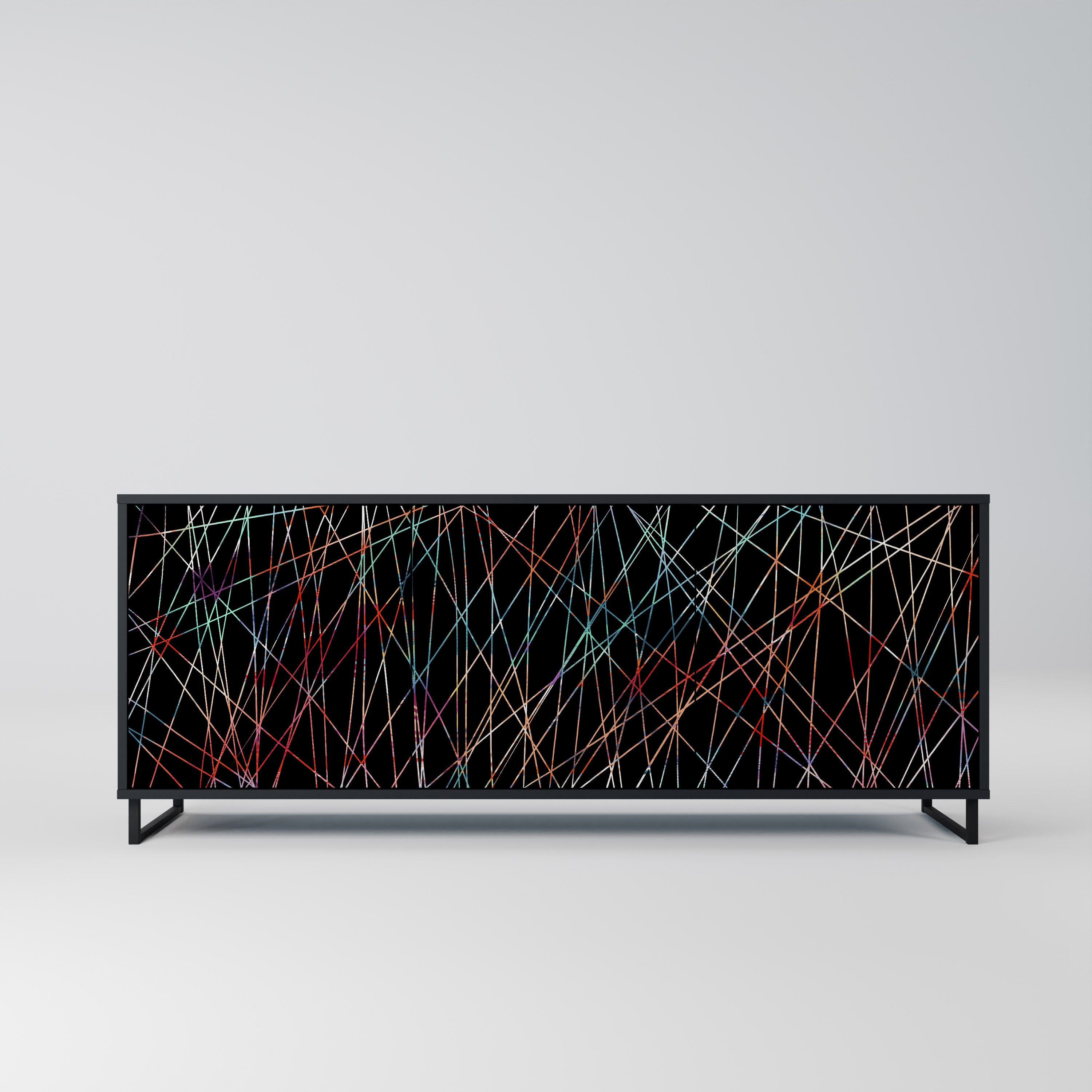 LUMINOUS SNARE 3-Door Sideboard in Black Finish