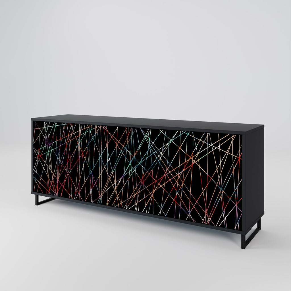 LUMINOUS SNARE 3-Door Sideboard in Black Finish