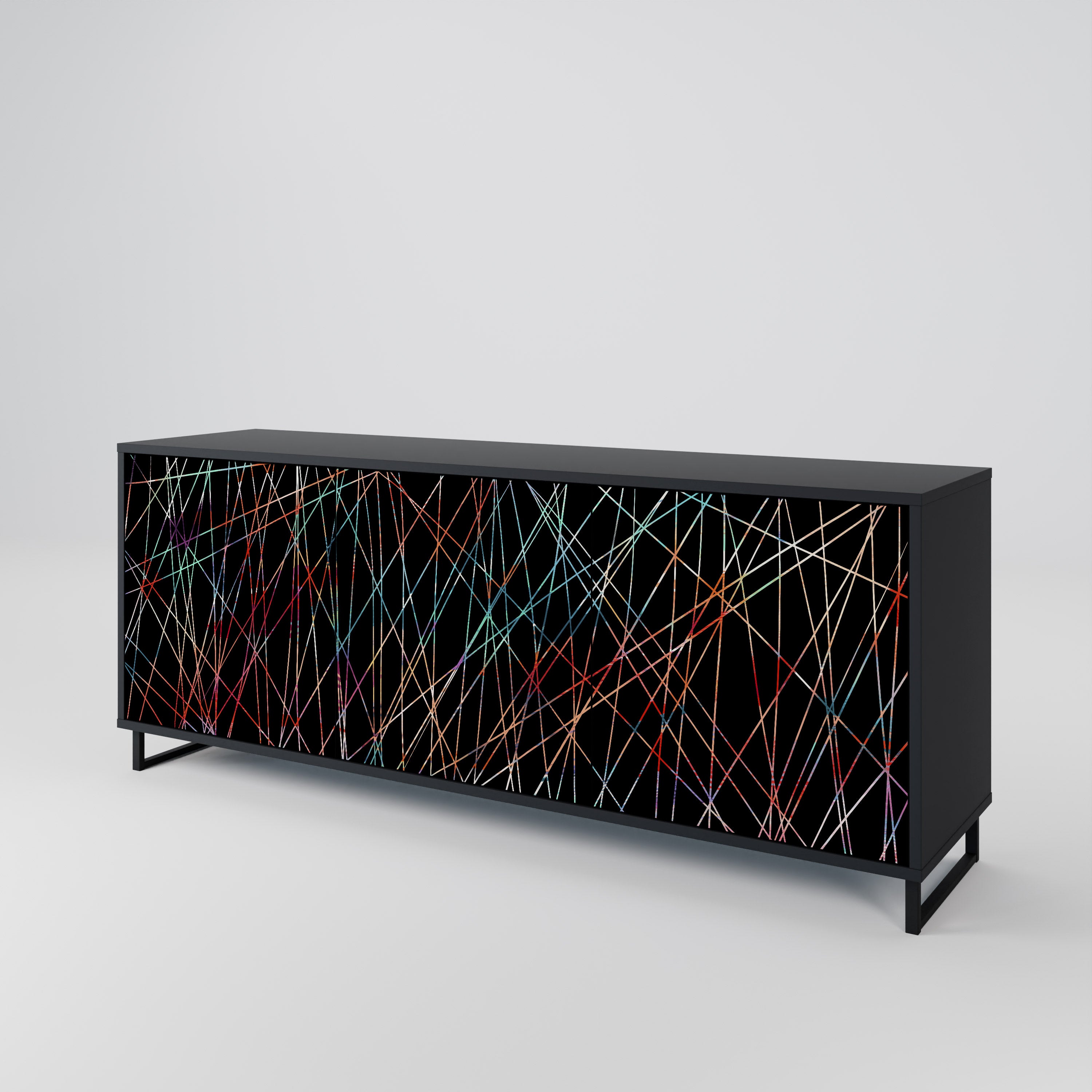 LUMINOUS SNARE 3-Door Sideboard in Black Finish