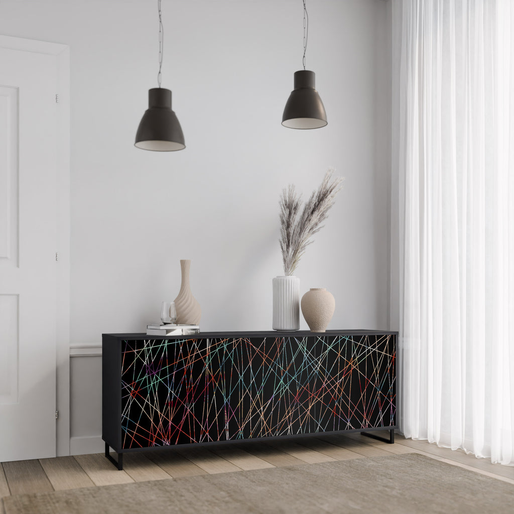 LUMINOUS SNARE 3-Door Sideboard in Black Finish