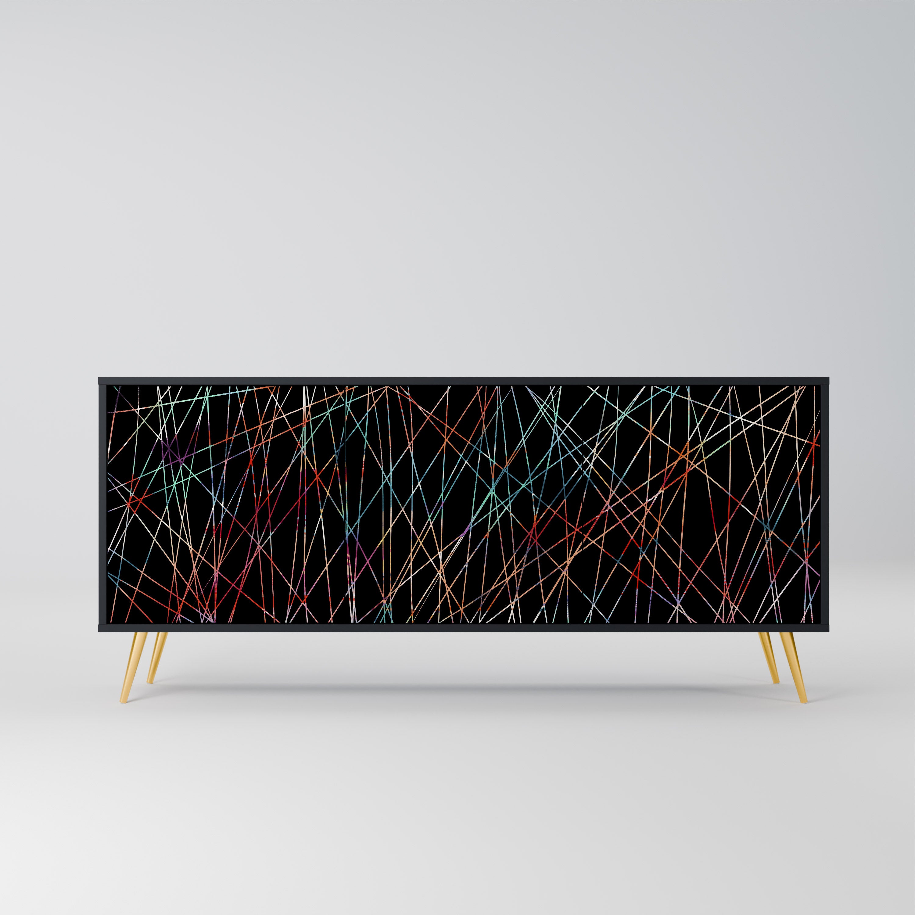 LUMINOUS SNARE 3-Door Sideboard in Black Finish